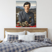 Portrait mit Schlange - überzogene Canvas Kunstdru Leinwanddruck (Insitu (Schlafzimmer))