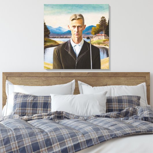 Portrait mit Wedge - Stretchierte Leinwand (Insitu (Schlafzimmer))