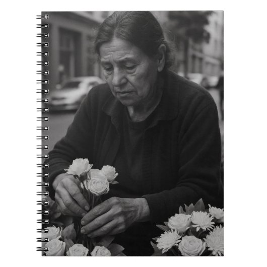Portrait-Notebook der Blume Seller Street Notizblock (Vorderseite)