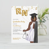 Portrait Nursing School Graduation Party Einladung (Stehend Vorderseite)