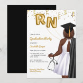 Portrait Nursing School Graduation Party Einladung (Vorne/Hinten)