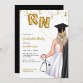 Portrait Nursing School Graduation Party Einladung (Vorne/Hinten)