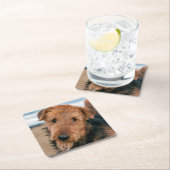 Portrait of a Airedale Terrier Rechteckiger Pappuntersetzer (Vor Ort)