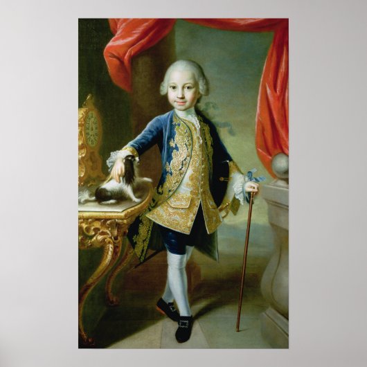 Portrait of a Boy with Pet Spaniel, 18th century Poster (Vorne)