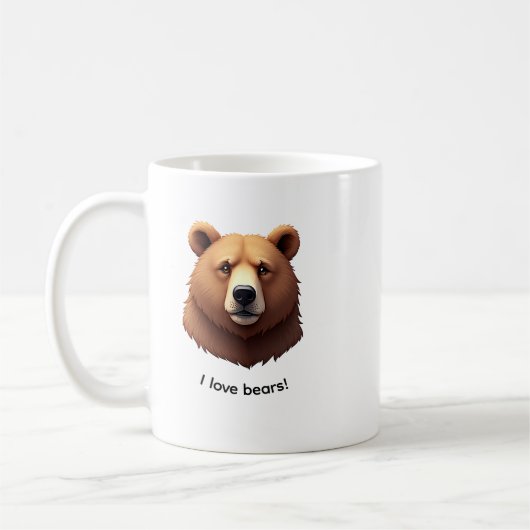 Portrait of a brown bear coffee mug kaffeetasse (Links)