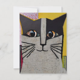 Portrait of a Cat Collage Art Mitteilungskarte