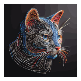 Portrait of a Cat's Face - AI generiert Fotodruck