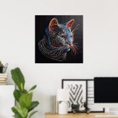 Portrait of a Cat's Face - AI generiert Poster (Heimbüro)
