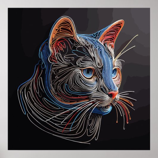 Portrait of a Cat's Face - AI generiert Poster (Vorne)