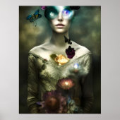 "Portrait of A Dreamer" Fantasy AI Art Postcard Poster (Vorne)