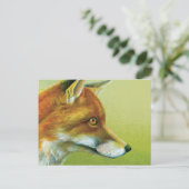 Portrait of a fox fine art postcard postkarte (Stehend Vorderseite)