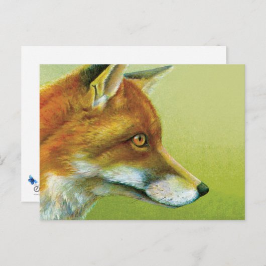 Portrait of a fox fine art postcard postkarte (Vorne/Hinten)