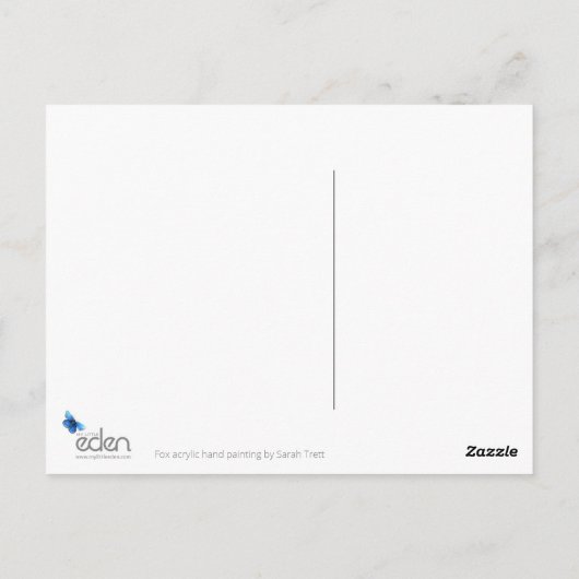 Portrait of a fox fine art postcard postkarte (Rückseite)