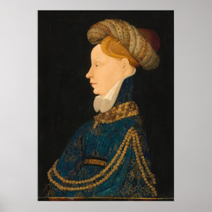 Portrait of a Lady, französisch-flämisches Kunstge Poster