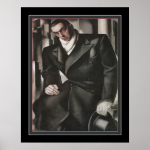"Portrait of a Man" Art Déco von Tamara de Lempick Poster