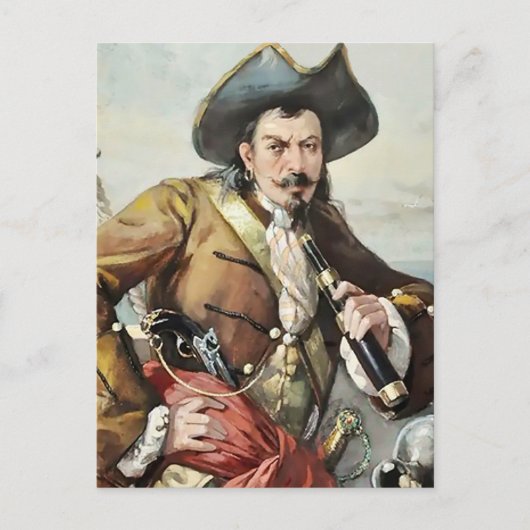 "Portrait of a Pirate" von unbekannter Künstlerin Postkarte (Vorderseite)