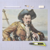 "Portrait of a Pirate" von unbekannter Künstlerin Seidenpapier (Handwerk)
