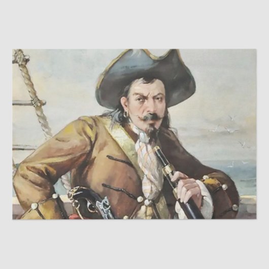 "Portrait of a Pirate" von unbekannter Künstlerin Seidenpapier (Vorderseite)