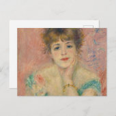 Portrait of Actress Jeanne Samary, Auguste Renoir Postkarte (Vorne/Hinten)