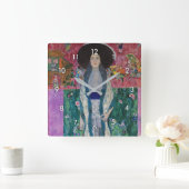 Portrait of Adele Bloch Bauer, Gustav Klimt Quadratische Wanduhr (Zuhause)