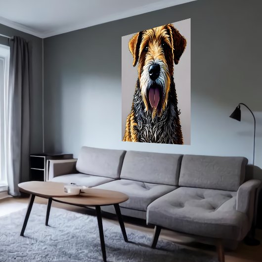 Portrait of an Airedale Terrier | AI Art Poster