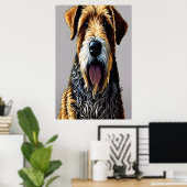 Portrait of an Airedale Terrier | AI Art Poster (Heimbüro)