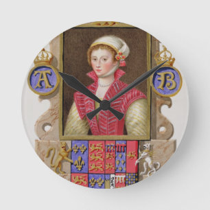 Portrait of Anne Boleyn (1507-36) 2nd Queen of Hen Runde Wanduhr