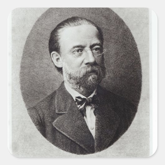 Portrait of Bedrich Smetana Quadratischer Aufkleber (Vorderseite)