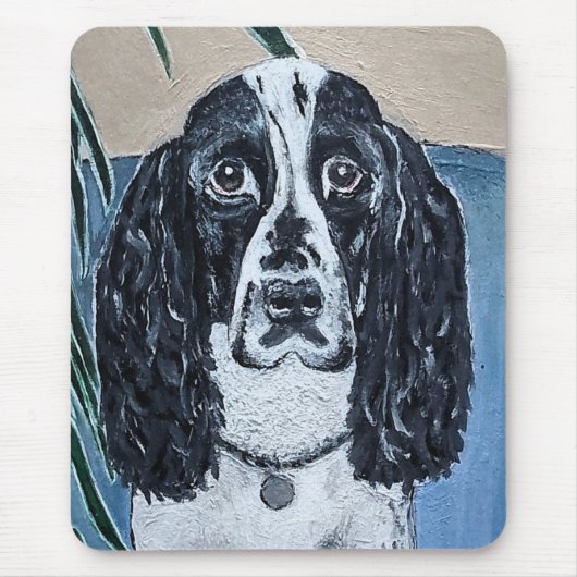 Portrait of Cocker Spaniel Painting by Alfred Fox Mousepad (Vorne)