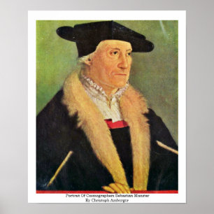 Portrait Of Cosmographers Sebastian Munster Poster