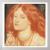 Portrait of Elizabeth Siddal (1834-62), 1860 (red Poster (Vorne)