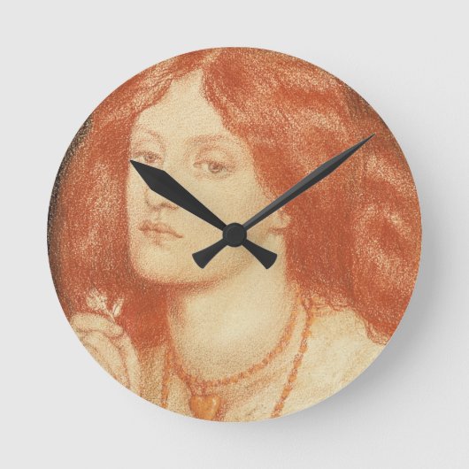 Portrait of Elizabeth Siddal (1834-62), 1860 (red Runde Wanduhr (Vorderseite)