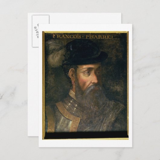 Portrait of Francisco Pizarro (c.1478-1541) Spanis Postkarte (Vorne/Hinten)