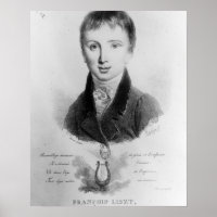 Portrait of Franz Liszt (1811-86) aged 11 (engravi