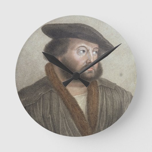 Portrait of Hans Holbein (1497/8-1543) engraved by Runde Wanduhr (Vorderseite)