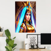 Portrait of Hathor Egyptian Goddess | AI Art Poster (Heimbüro)