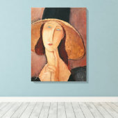 Portrait of Jeanne Hebuterne in a large hat Leinwanddruck (Insitu (Holzboden))