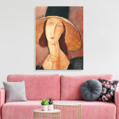 Portrait of Jeanne Hebuterne in a large hat Leinwanddruck (Insitu (Wohnzimmer))