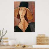 Portrait of Jeanne Hebuterne in a large hat Poster (Küche)