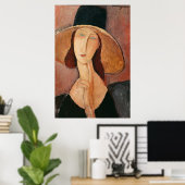 Portrait of Jeanne Hebuterne in a large hat Poster (Heimbüro)