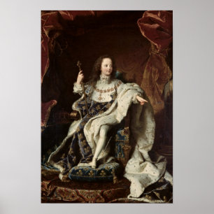 Portrait of Louis XV  in Coronation Robes, 1715 Poster