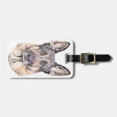 Portrait of Man's Best Friend German Shepherd Dog Gepäckanhänger (Vorderseite horizontal)