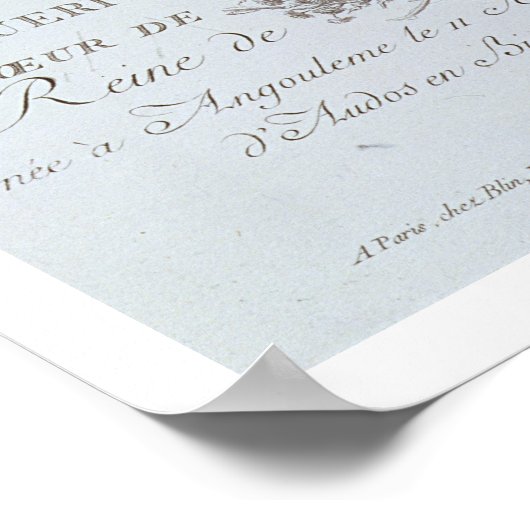 Portrait of Marguerite de Valois (1492-1549), 1787 Poster (Ecke)