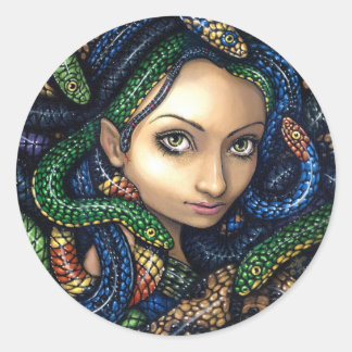 "Portrait of Medusa"-Aufkleber Runder Aufkleber