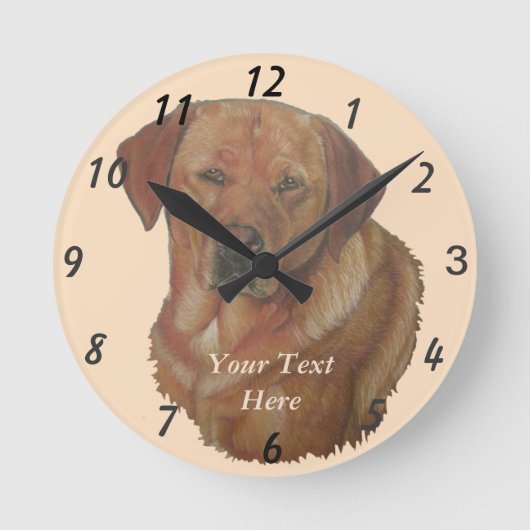 portrait of rare red golden labrador retriever dog runde wanduhr (Vorderseite)