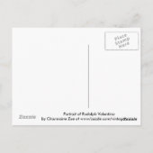 Portrait of Rudolph Valentino Kunst, Dichtung und Postkarte (Rückseite)