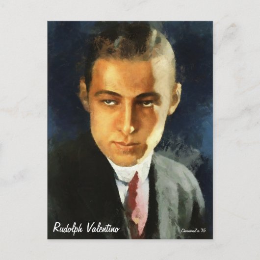Portrait of Rudolph Valentino Kunst, Dichtung und Postkarte (Vorderseite)