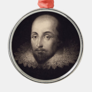 "Portrait of Shakespeare" Silbernes Ornament