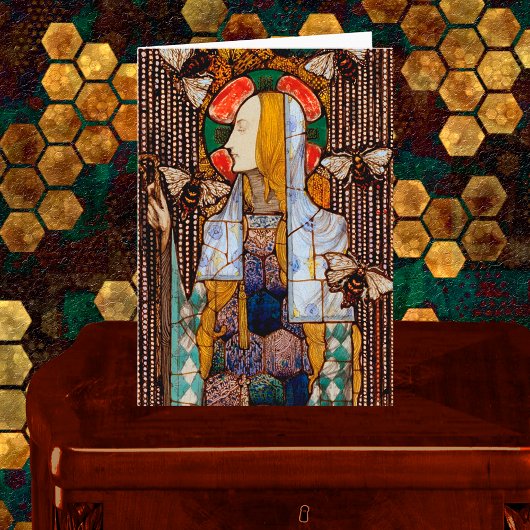 Portrait of St. Gobnait, Patron of Bees, Karte