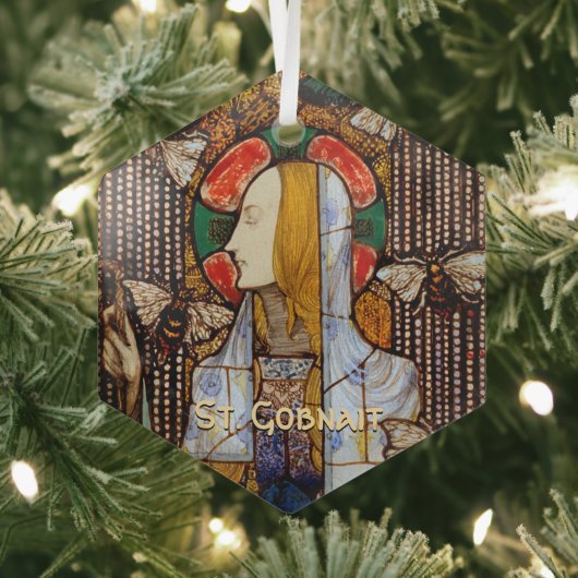Portrait of St. Gobnait, Patron of Bees, Ornament Aus Glas (Insitu)